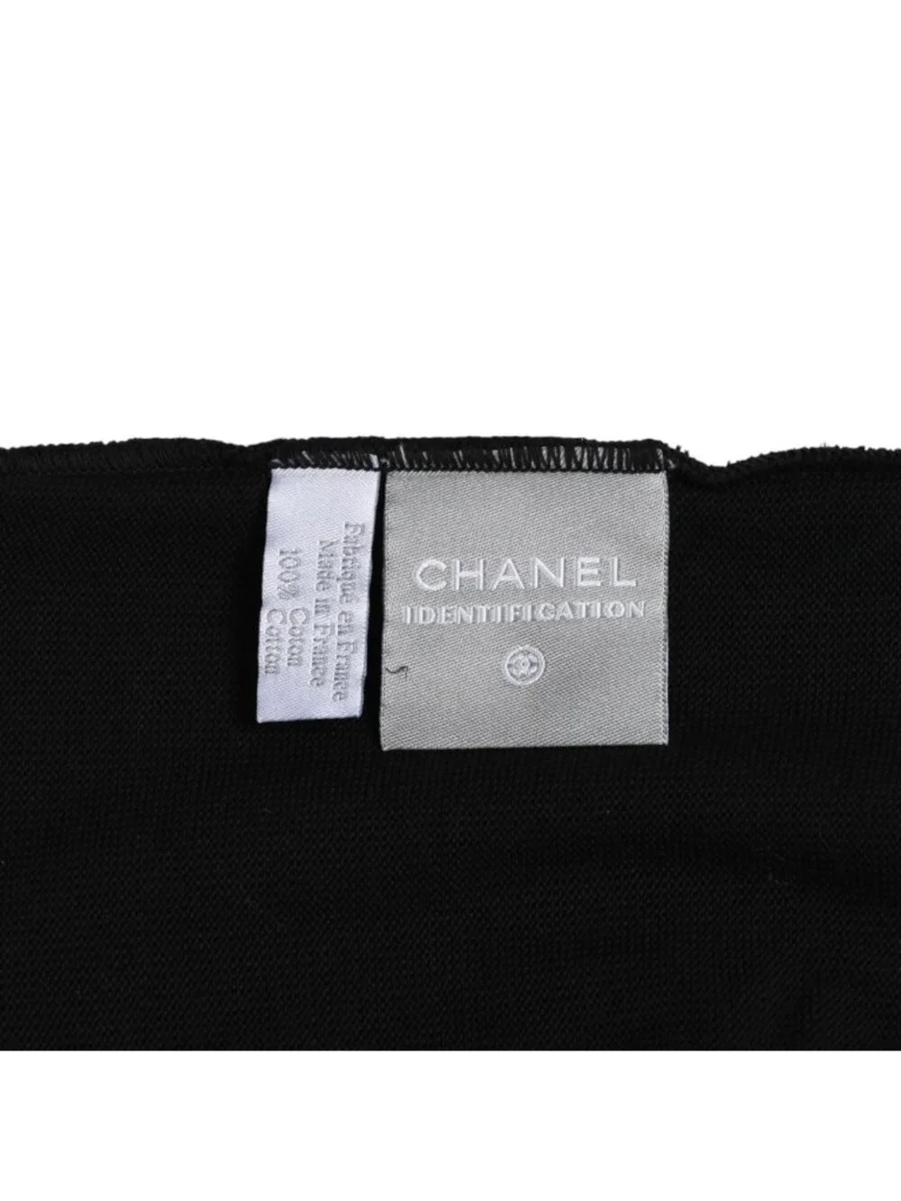 Chanel Knit Short Sleeve Top T-Shirt CC Logo Cotton Black Sweater